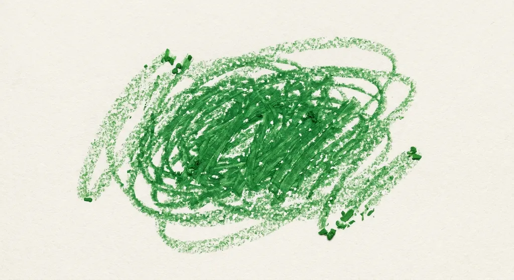 green scribble built up in the center