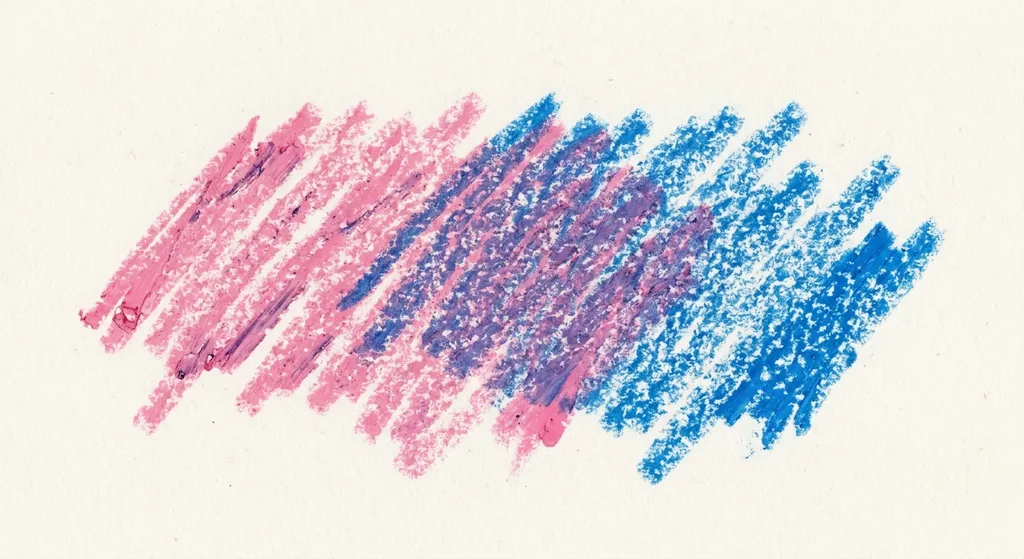 pink and blue layered into purple