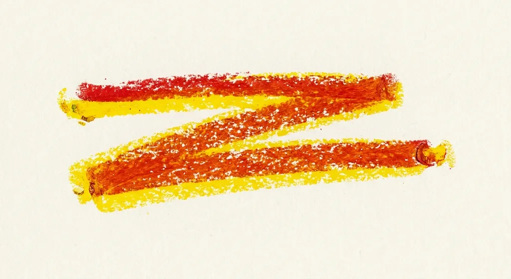 red drawn over a yellow line
