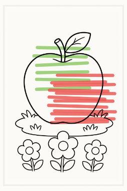the child's drawing, coloring-manual__apple__tall