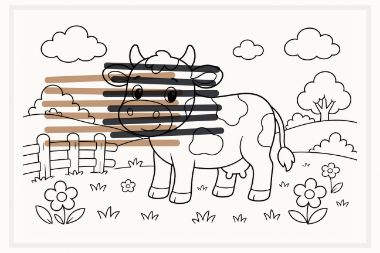 the child's drawing, coloring-manual__cow__wide