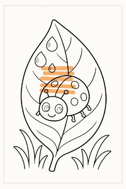 the child's drawing, coloring-outline__ladybug__tall