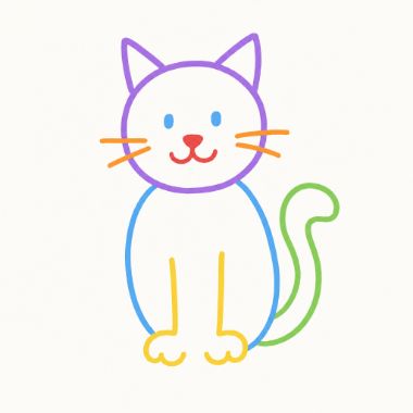 the child's drawing, line__cat__square
