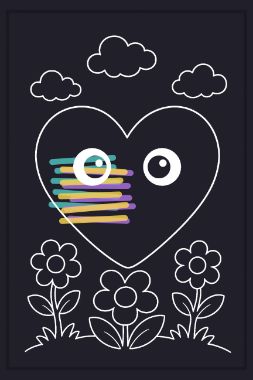 the child's drawing, night__heart__tall
