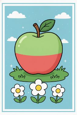 gemini-2.5-flash-image output for coloring-manual__apple__tall