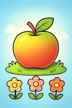gpt-image-1-mini · low output for coloring-manual__apple__tall