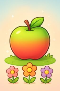 gpt-image-1-mini · medium output for coloring-manual__apple__tall