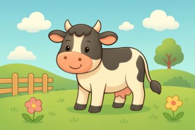 gpt-image-1-mini · medium output for coloring-manual__cow__wide