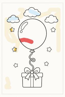 the child's drawing, coloring-magic__balloon__tall