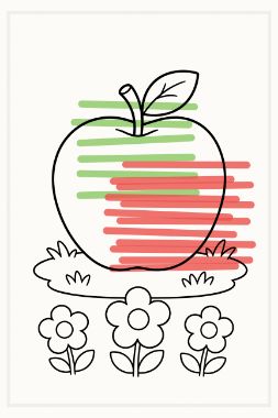 the child's drawing, coloring-manual__apple__tall