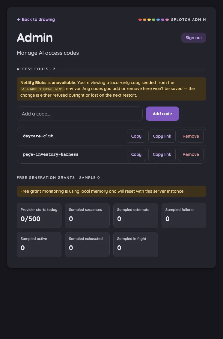 Admin · authenticated in night mode at iPad mini 7th Gen (2024) in portrait