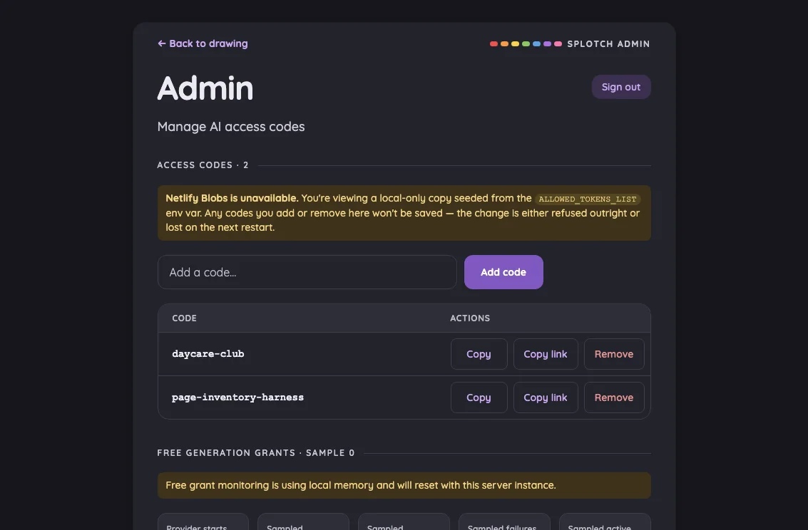 Admin · authenticated in night mode at iPad mini 7th Gen (2024) in landscape