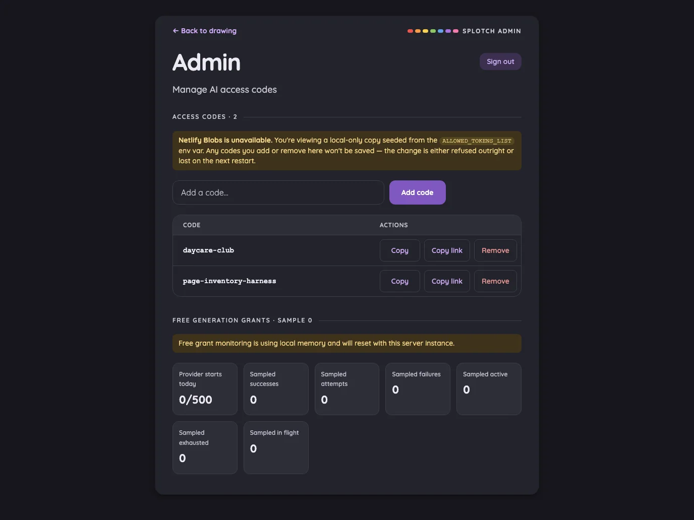 Admin · authenticated in night mode at iPad Pro 13-inch (M4) in landscape