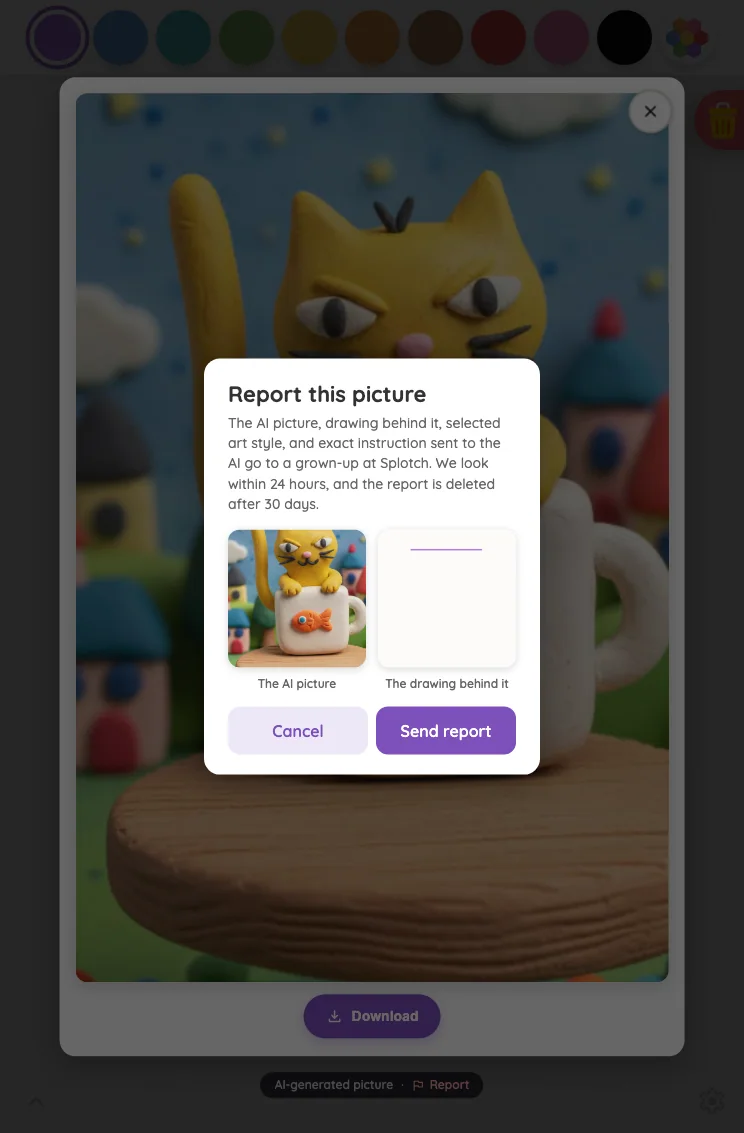 AI result · report confirmation in light mode at iPad mini 7th Gen (2024) in portrait