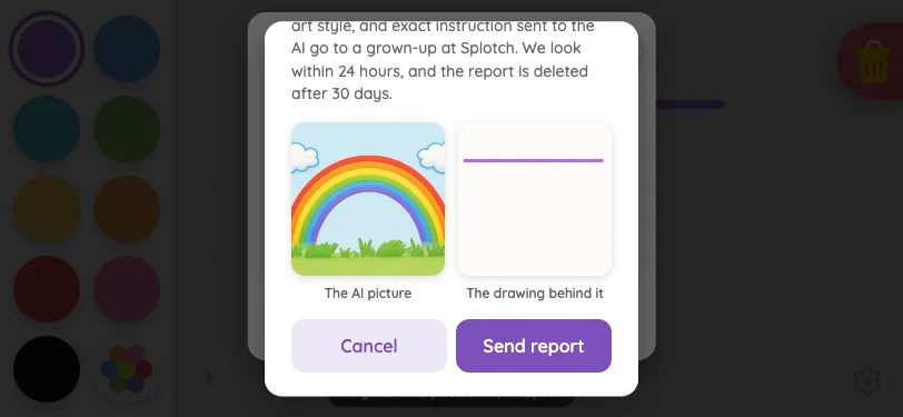 AI result · report confirmation in light mode at iPhone 13 mini in landscape