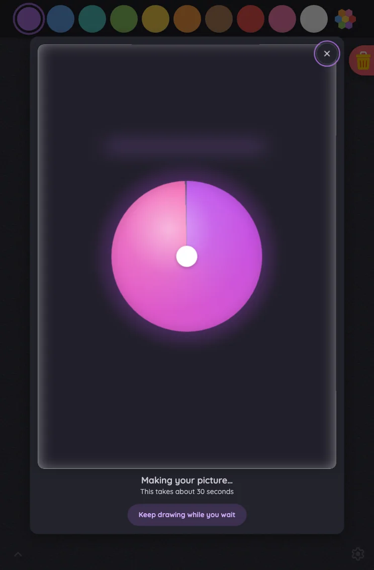AI result · generating in night mode at iPad mini 7th Gen (2024) in portrait