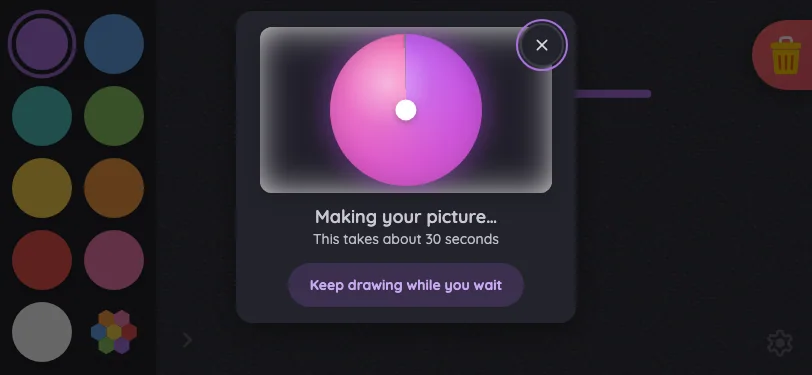 AI result · generating in night mode at iPhone 13 mini in landscape