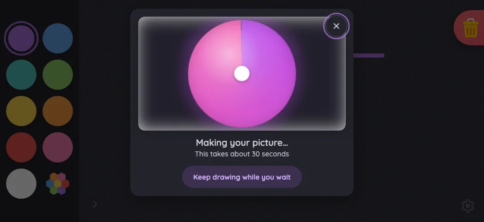 AI result · generating in night mode at iPhone 16 Pro Max in landscape