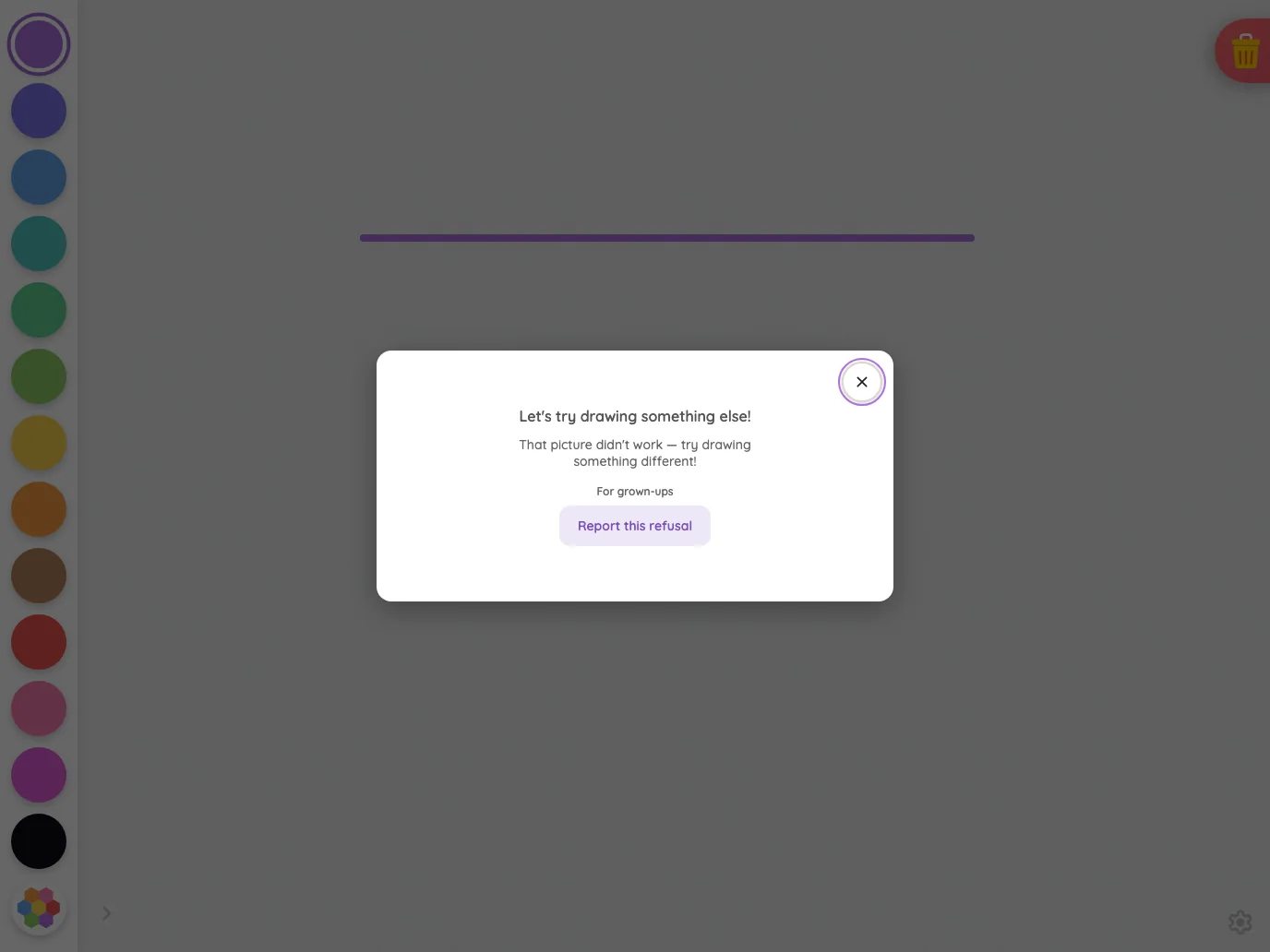 AI result · safety refusal in light mode at iPad Pro 13-inch (M4) in landscape