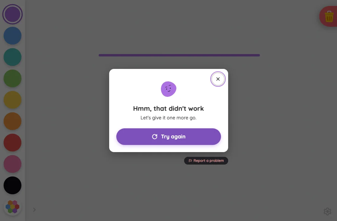 AI result · server error in light mode at iPad mini 7th Gen (2024) in landscape