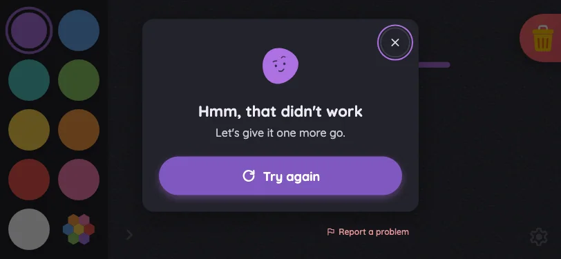 AI result · server error in night mode at iPhone 13 mini in landscape