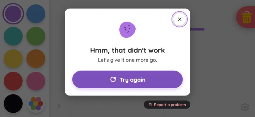 AI result · server error in light mode at iPhone 13 mini in landscape