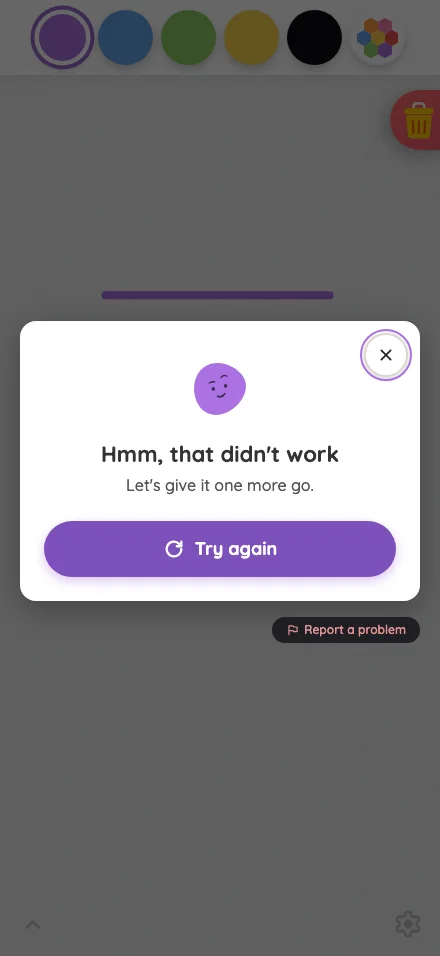 AI result · server error in light mode at iPhone 16 Pro Max in portrait