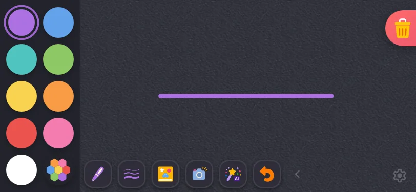 Actions drawer in night mode at iPhone 13 mini in landscape