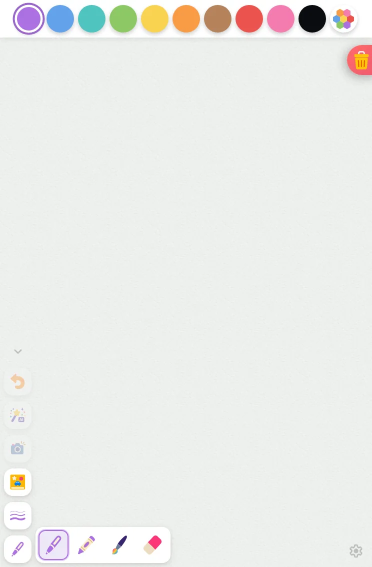 Brush menu in light mode at iPad mini 7th Gen (2024) in portrait