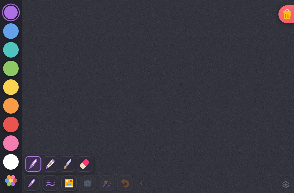 Brush menu in night mode at iPad mini 7th Gen (2024) in landscape