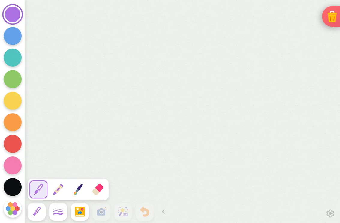 Brush menu in light mode at iPad mini 7th Gen (2024) in landscape