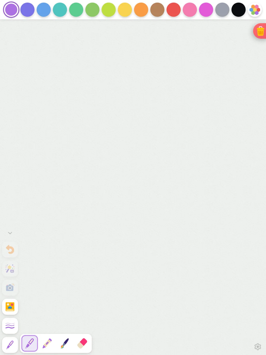 Brush menu in light mode at iPad Pro 13-inch (M4) in portrait