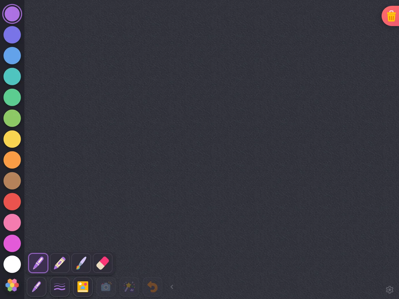 Brush menu in night mode at iPad Pro 13-inch (M4) in landscape
