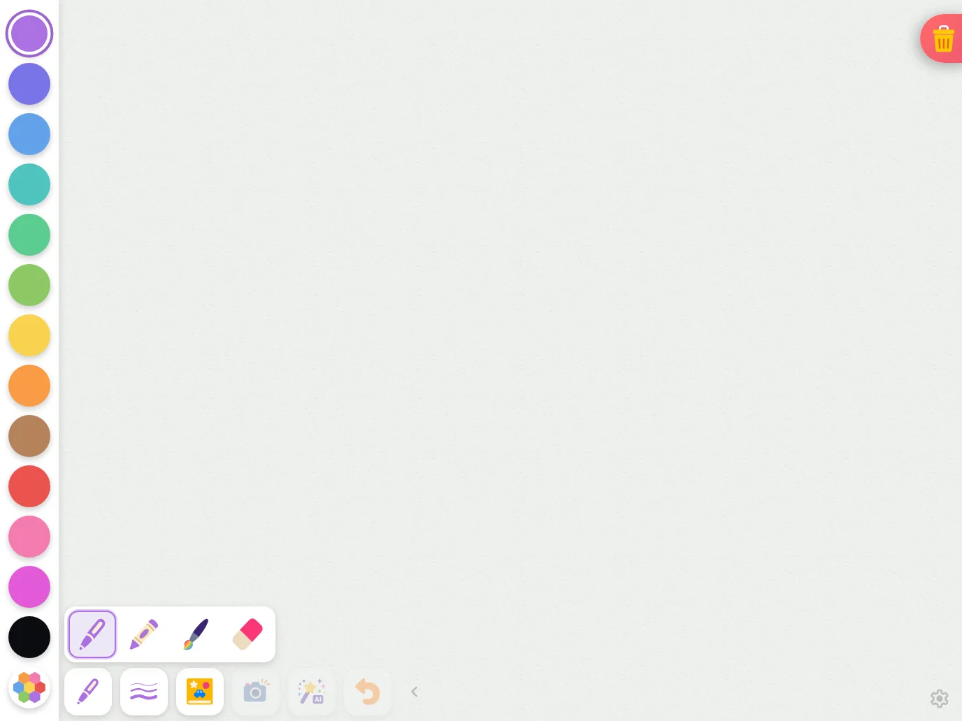 Brush menu in light mode at iPad Pro 13-inch (M4) in landscape