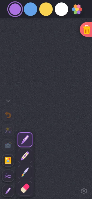 Brush menu in night mode at iPhone 13 mini in portrait