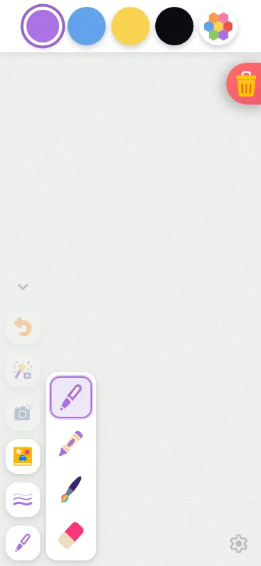 Brush menu in light mode at iPhone 13 mini in portrait