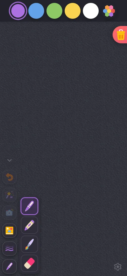 Brush menu in night mode at iPhone 16 Pro Max in portrait