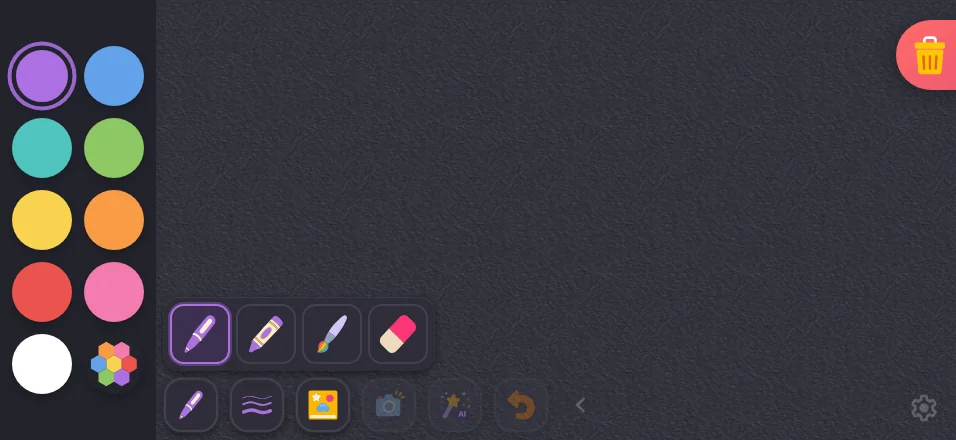 Brush menu in night mode at iPhone 16 Pro Max in landscape