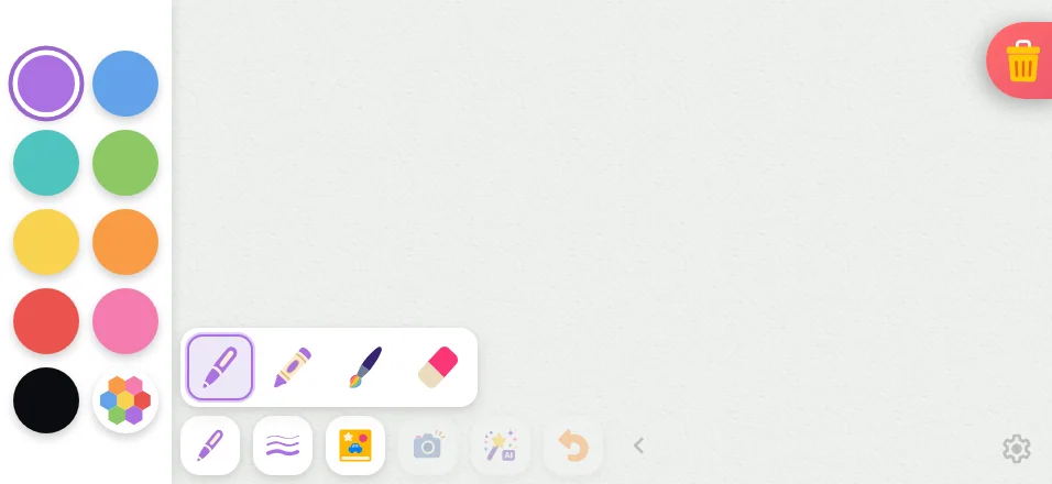 Brush menu in light mode at iPhone 16 Pro Max in landscape
