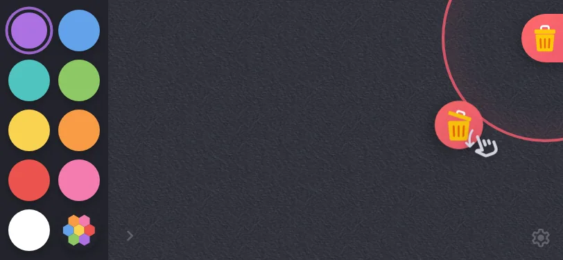 Clear gesture · coachmark in night mode at iPhone 13 mini in landscape