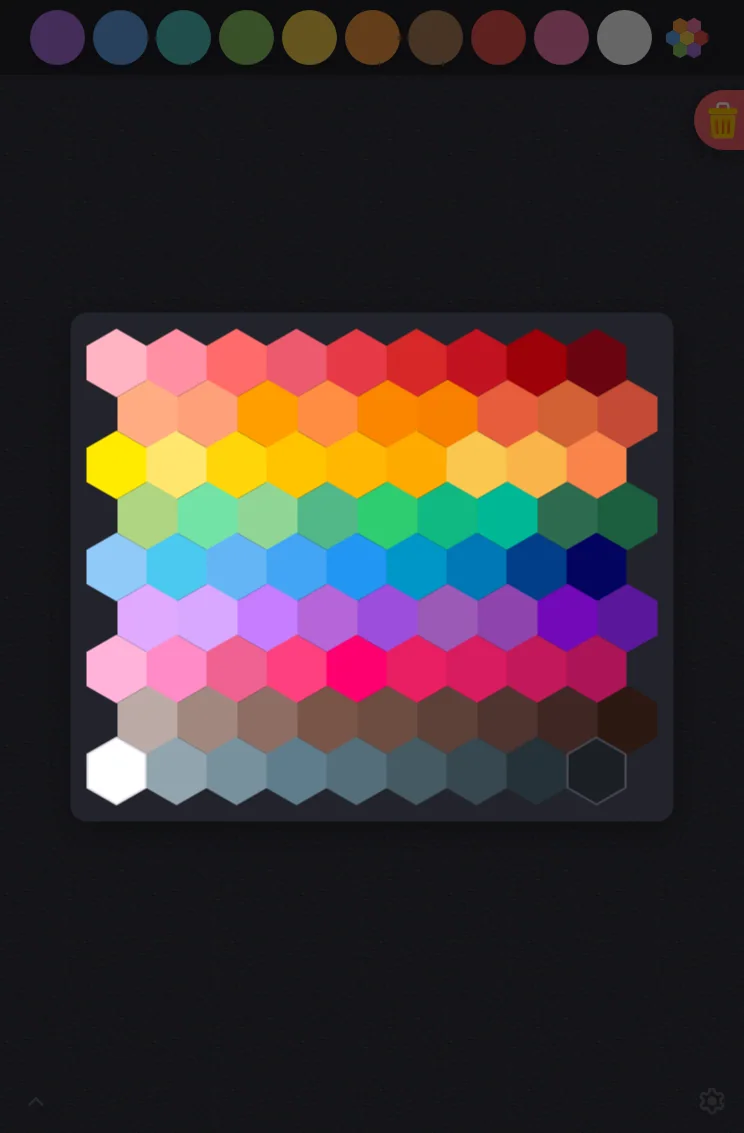 Custom color picker in night mode at iPad mini 7th Gen (2024) in portrait