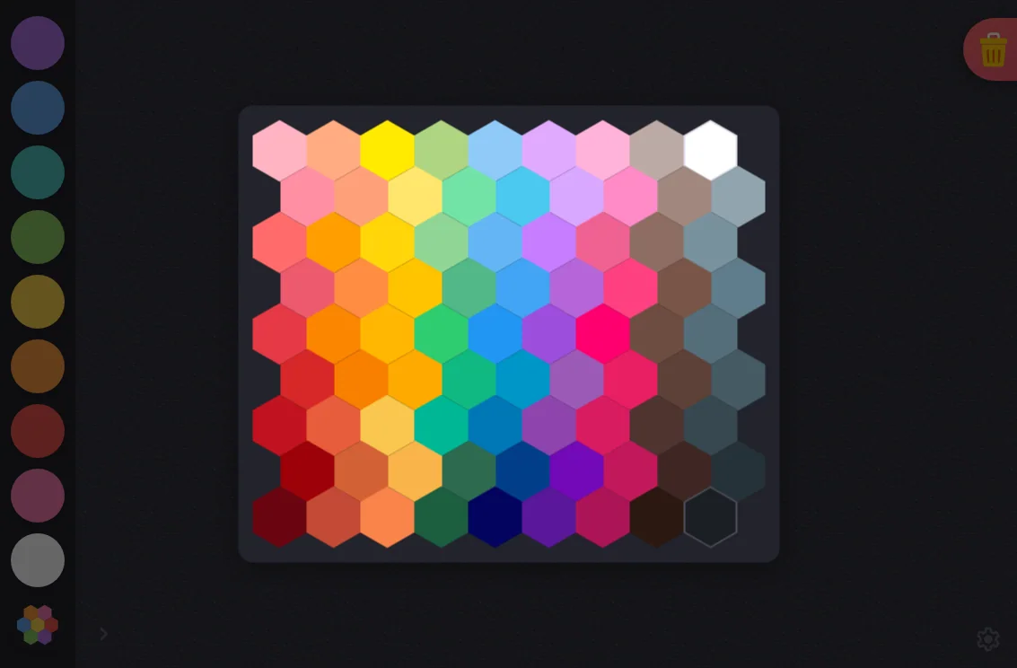 Custom color picker in night mode at iPad mini 7th Gen (2024) in landscape