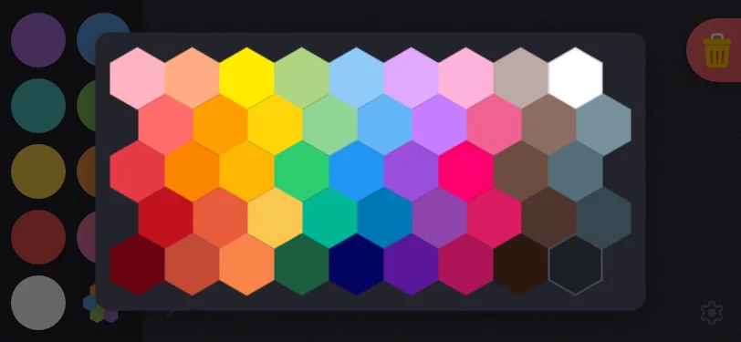 Custom color picker in night mode at iPhone 13 mini in landscape
