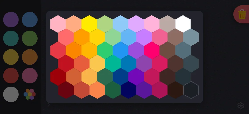 Custom color picker in night mode at iPhone 16 Pro Max in landscape