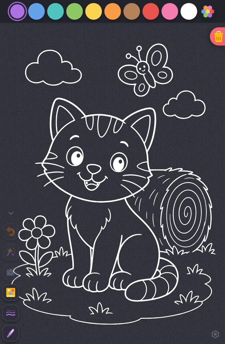 Coloring page · applied in night mode at iPad mini 7th Gen (2024) in portrait