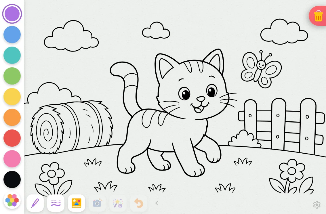 Coloring page · applied in light mode at iPad mini 7th Gen (2024) in landscape