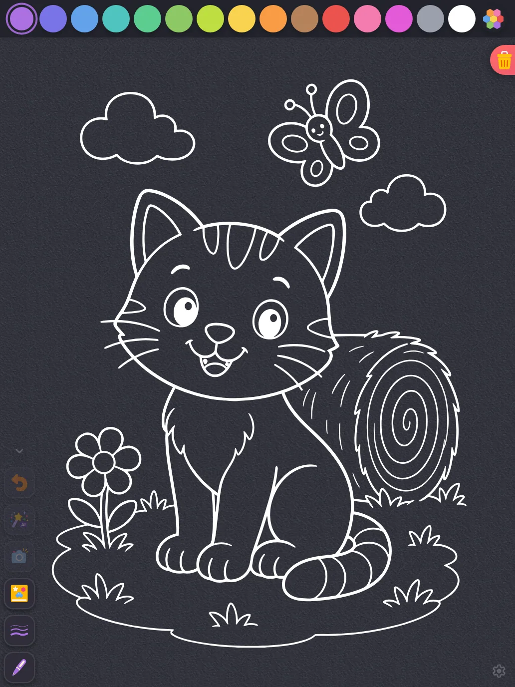 Coloring page · applied in night mode at iPad Pro 13-inch (M4) in portrait