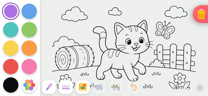 Coloring page · applied in light mode at iPhone 13 mini in landscape