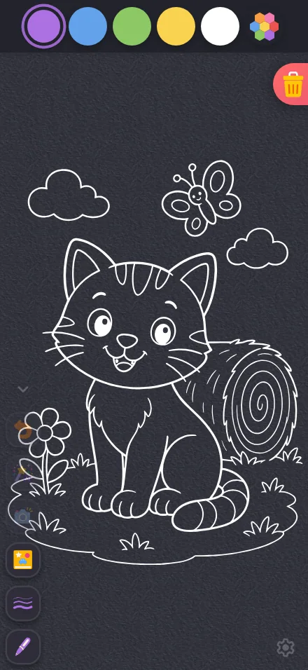 Coloring page · applied in night mode at iPhone 16 Pro Max in portrait