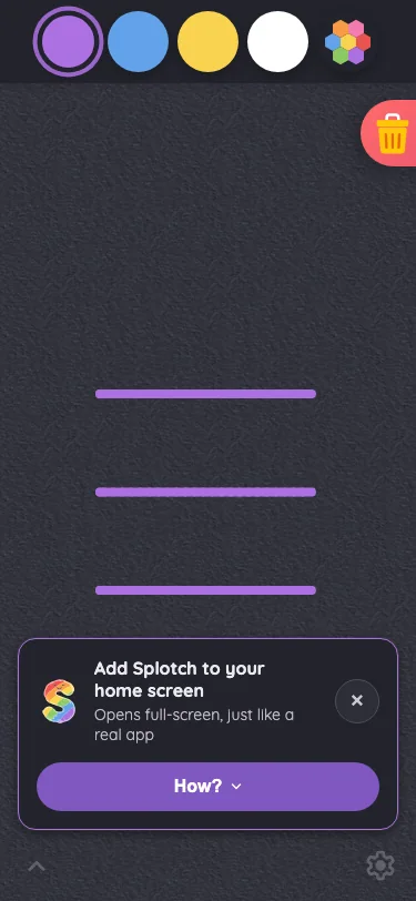 Install banner in night mode at iPhone 13 mini in portrait